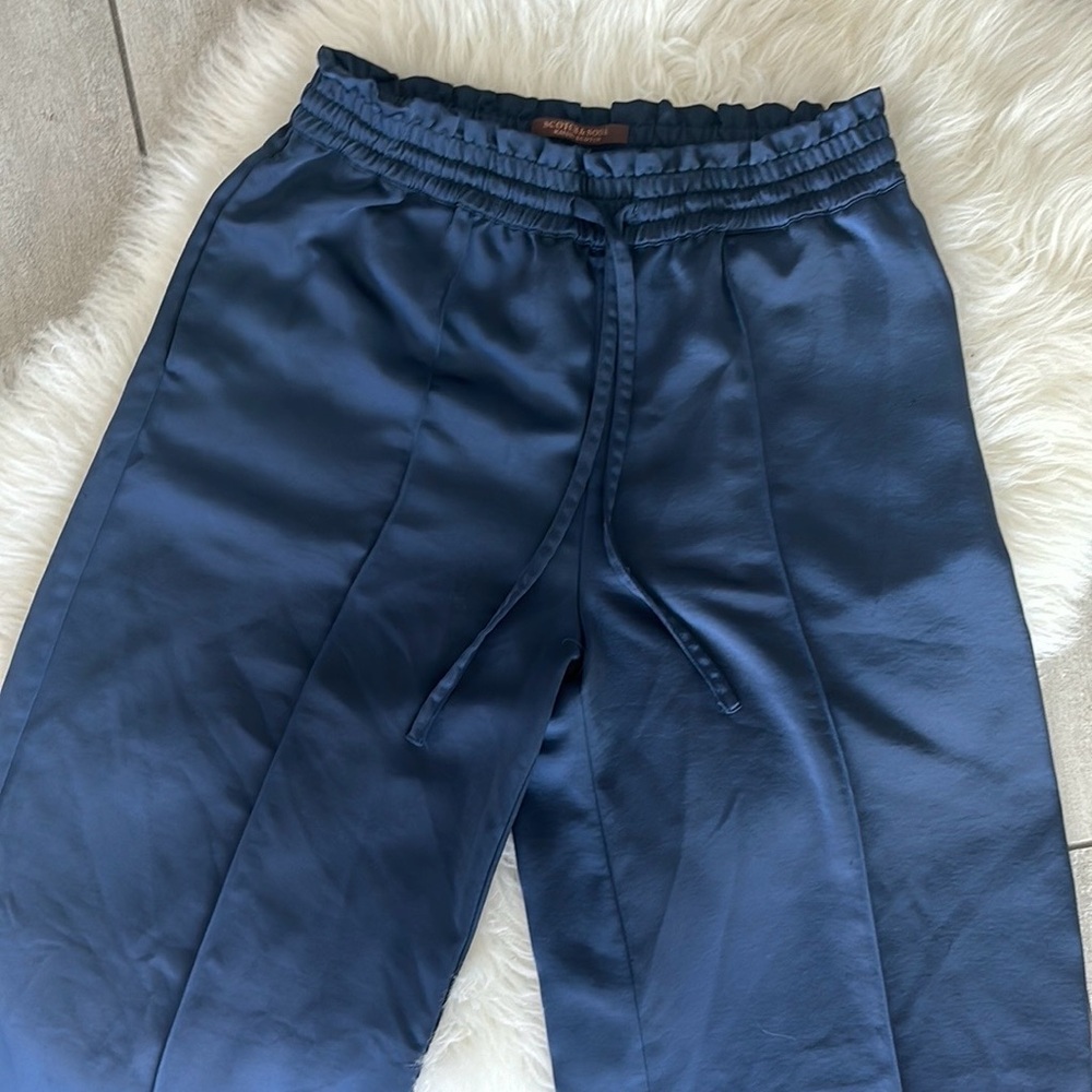 Scotch & Soda Satin Navy Straight Leg Pants size S